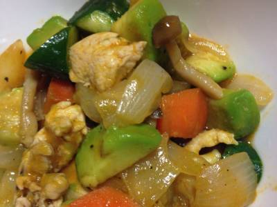 夏野菜の洋風いり鶏