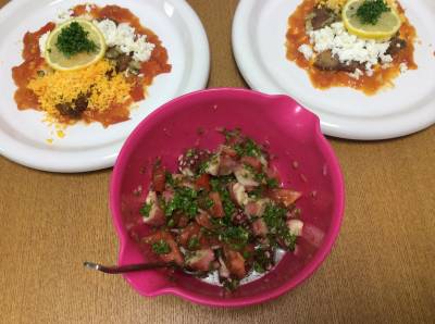 たことトマトのサラダ