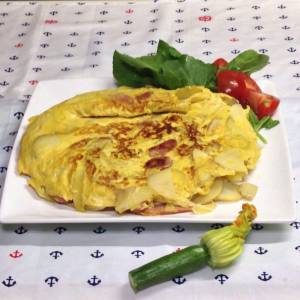 ソーセージのスペイン風オムレツ