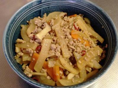 大根と豚肉のきんぴら