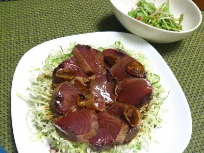 春キャベツとかつおのにんにく風味