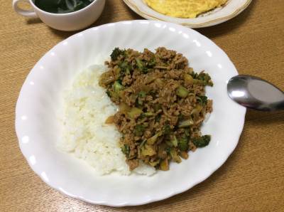 ブロッコリーの肉そぼろご飯