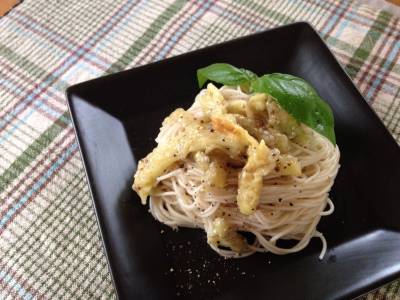 なすの冷製パスタ