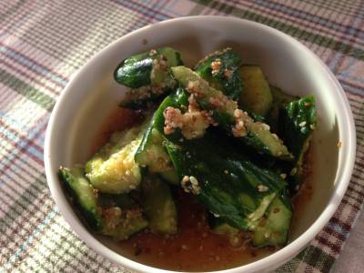 たたききゅうりの甘酢あえ