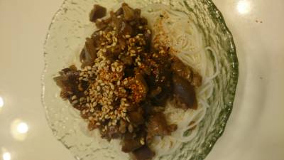 なすそぼろそうめん