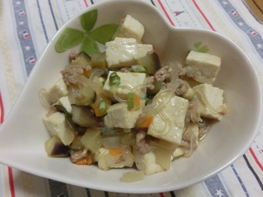 マーボーなす春雨豆腐