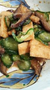 お揚げときゅうりのごま酢あえ