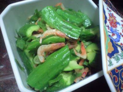 きゅうりと桜えびの塩炒め