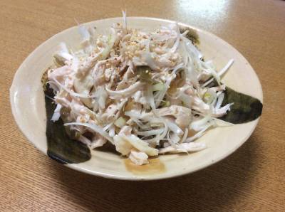 鶏ささ身とザーサイのあえ物