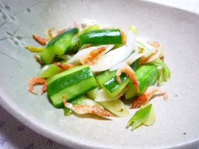 きゅうりと桜えびの塩炒め