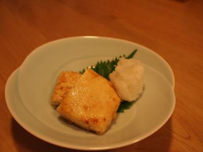 しょうゆ漬け豆腐の香ばし焼き