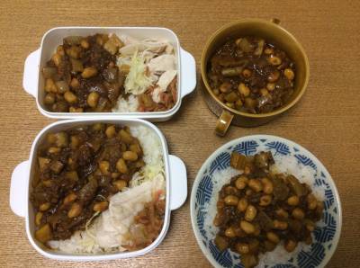 ごぼうと豆のキーマカレー