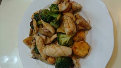 もんごういかと季節野菜の炒め