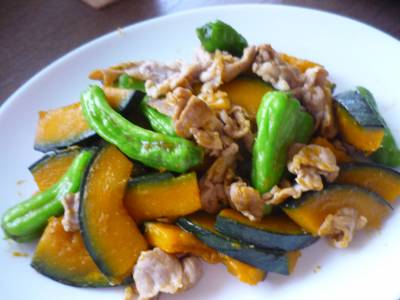 かぼちゃと牛肉のバターじょうゆ