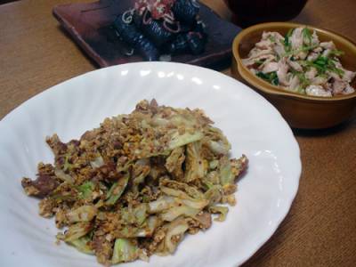 キャベツ卵炒め