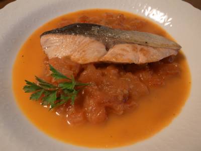 秋さけのトマバタしょうゆ風味