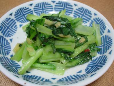 小松菜のスピードしょうが蒸し