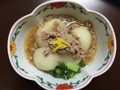 かぶの豚そぼろ煮