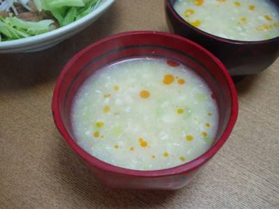 くずし豆腐とたっぷりねぎのスープ