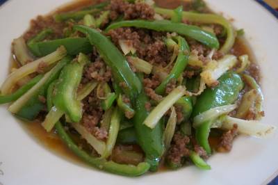 ピーマンと牛肉のオイスター炒め