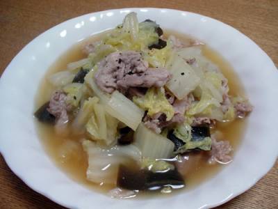 白菜と豚バラ肉の煮物