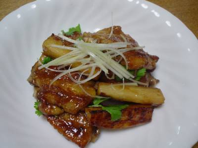 手羽先と長芋の黒酢焼き