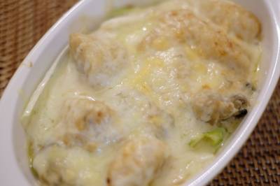 かきと帆立てとかぶのグラタン