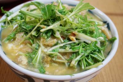 水菜と麩の卵とじ