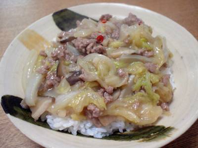 白菜とひき肉のうま煮