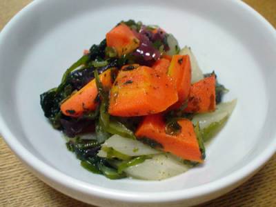 うどとわかめの甘酢煮