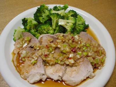 ゆで豚の薬味ソース