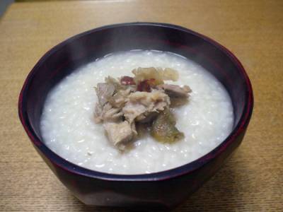 野沢菜と豚肉の炒め物