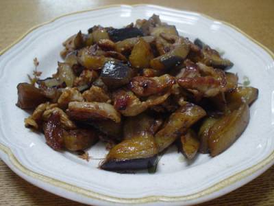 なすと豚肉の甜麺醤炒め