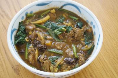 レバーとほうれんそうのカレー