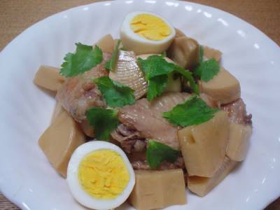 卵と春たけのこの上海風煮込み