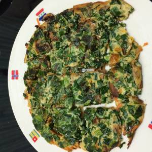 さんまのかば焼きとにらのチヂミ風