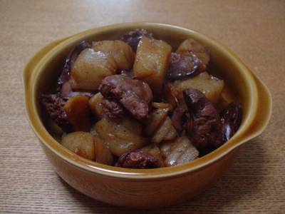 鶏レバーとこんにゃくのピリ辛煮