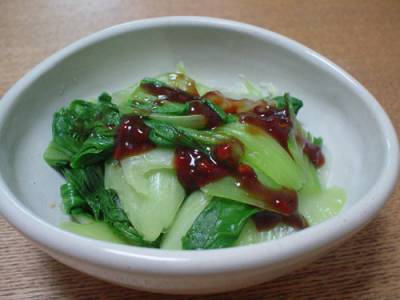 チンゲンサイの中国風ソース