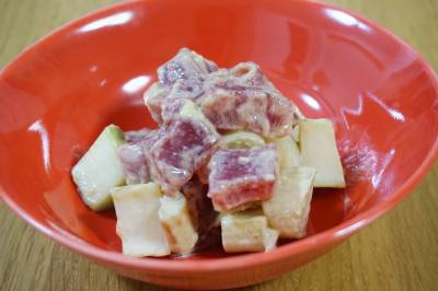 かつおのからしごまネーズあえ