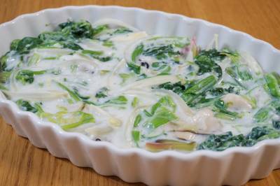 かきとほうれんそうのクリーム煮