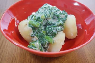 ポテトの春菊チーズクリーム