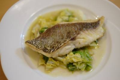 桜鯛のグリル 春キャベツソース
