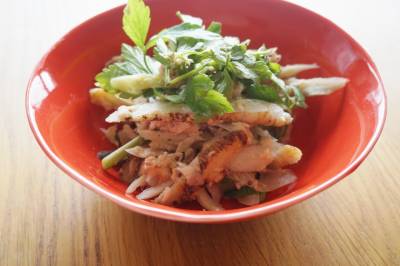 ごぼうとねぎのホットサラダ