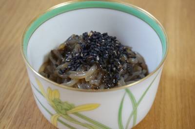 しらたきののりつくだ煮あえ