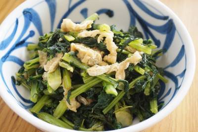 大根の葉と油揚げの煮びたし