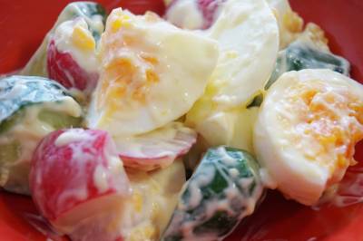 ゆで卵のわさびマヨネーズサラダ