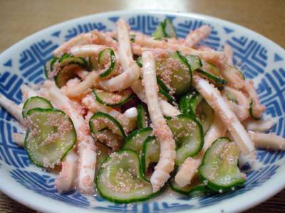 きゅうりといかのたらこあえ