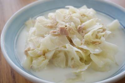 キャベツとツナのクリームスープ