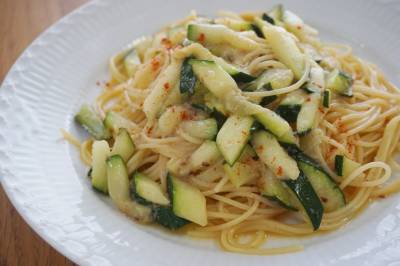 ズッキーニとたらこのスパゲッティ