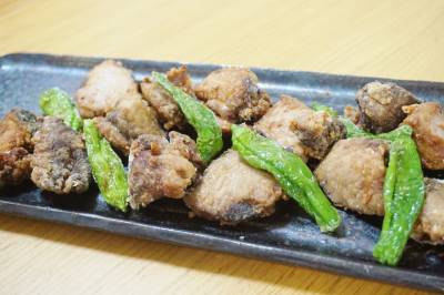 かつおのからしじょうゆ揚げ